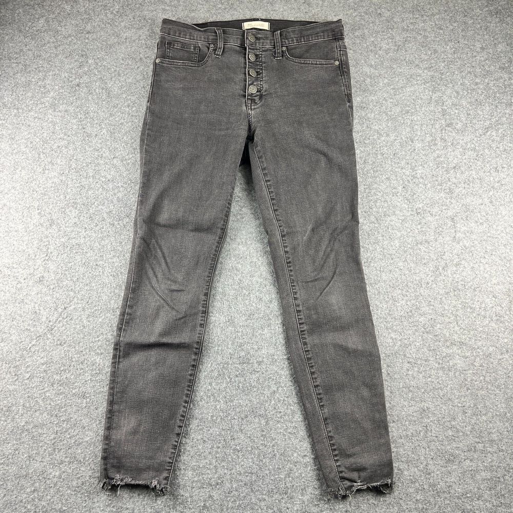 Madewell Women's Gray Jeans 9" Mid Rise Skinny Size Size 29 Stretch